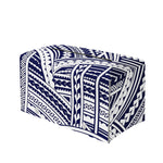 Blue Maori Polynesian Tattoo Print Leather Tissue Box Cover