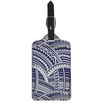 Blue Maori Polynesian Tattoo Print Luggage Tag