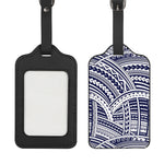 Blue Maori Polynesian Tattoo Print Luggage Tag