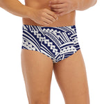 Blue Maori Polynesian Tattoo Print Men's Briefs