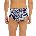 Blue Maori Polynesian Tattoo Print Men's Briefs