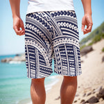 Blue Maori Polynesian Tattoo Print Men's Cargo Shorts