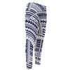 Blue Maori Polynesian Tattoo Print Men's Compression Pants