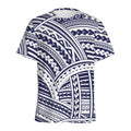 Blue Maori Polynesian Tattoo Print Men's Athletic T-Shirt