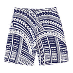 Blue Maori Polynesian Tattoo Print Men's Swim Trunks