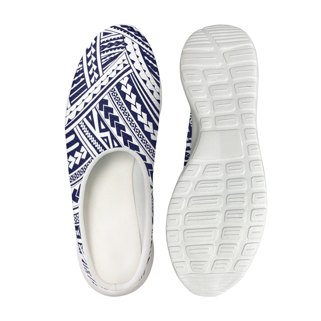 Blue Maori Polynesian Tattoo Print Mesh Casual Shoes