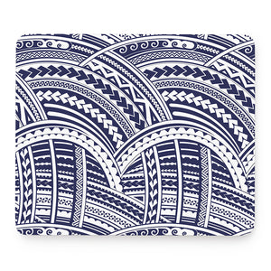 Blue Maori Polynesian Tattoo Print Mouse Pad