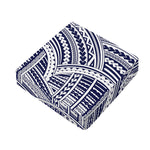 Blue Maori Polynesian Tattoo Print Outdoor Seat Cushion Cover