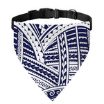 Blue Maori Polynesian Tattoo Print Over The Collar Dog Bandana