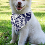 Blue Maori Polynesian Tattoo Print Over The Collar Dog Bandana