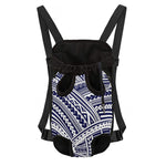 Blue Maori Polynesian Tattoo Print Pet Carrier Backpack