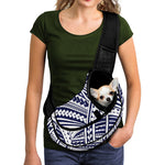 Blue Maori Polynesian Tattoo Print Pet Sling Carrier
