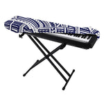 Blue Maori Polynesian Tattoo Print Piano Keyboard Cover