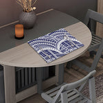 Blue Maori Polynesian Tattoo Print Placemat