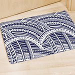 Blue Maori Polynesian Tattoo Print Polyester Doormat