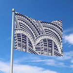 Blue Maori Polynesian Tattoo Print Polyester Flag