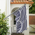 Blue Maori Polynesian Tattoo Print Polyester Flag