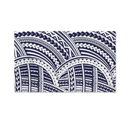 Blue Maori Polynesian Tattoo Print Polyester Flag