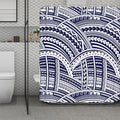 Blue Maori Polynesian Tattoo Print Polyester Shower Curtain