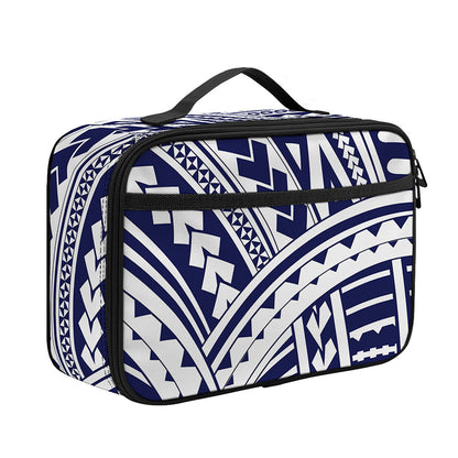 Blue Maori Polynesian Tattoo Print Portable Lunch Bag