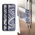 Blue Maori Polynesian Tattoo Print Refrigerator Handle Covers