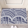 Blue Maori Polynesian Tattoo Print Rubber Doormat