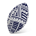 Blue Maori Polynesian Tattoo Print Rugby Ball