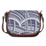 Blue Maori Polynesian Tattoo Print Saddle Bag