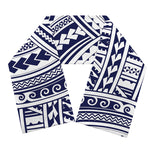Blue Maori Polynesian Tattoo Print Scarf