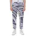 Blue Maori Polynesian Tattoo Print Joggers