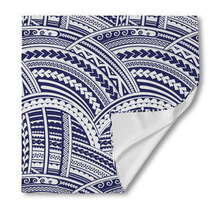 Blue Maori Polynesian Tattoo Print Silk Bandana