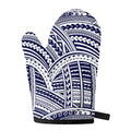 Blue Maori Polynesian Tattoo Print Single Oven Mitt
