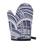 Blue Maori Polynesian Tattoo Print Single Oven Mitt