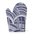 Blue Maori Polynesian Tattoo Print Single Oven Mitt