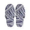 Blue Maori Polynesian Tattoo Print Slippers