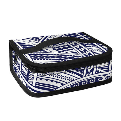 Blue Maori Polynesian Tattoo Print Small Lunch Bag