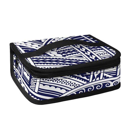 Blue Maori Polynesian Tattoo Print Small Lunch Bag