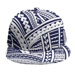 Blue Maori Polynesian Tattoo Print Snapback Cap