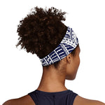 Blue Maori Polynesian Tattoo Print Sports Headband