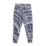 Blue Maori Polynesian Tattoo Print Sweatpants