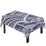 Blue Maori Polynesian Tattoo Print Tablecloth