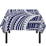 Blue Maori Polynesian Tattoo Print Tablecloth