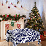 Blue Maori Polynesian Tattoo Print Tablecloth