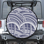 Blue Maori Polynesian Tattoo Print Tire Cover