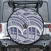 Blue Maori Polynesian Tattoo Print Tire Cover With Camera Hole