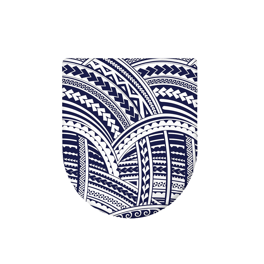 Blue Maori Polynesian Tattoo Print Toilet Lid Cover