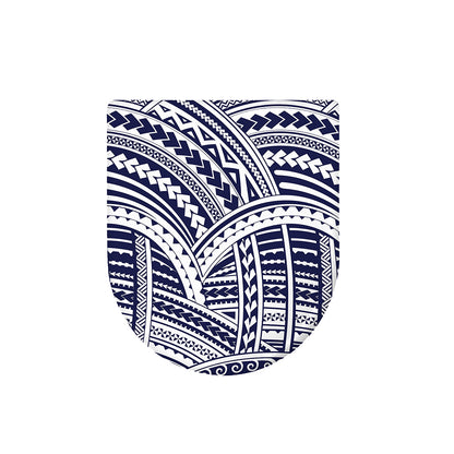 Blue Maori Polynesian Tattoo Print Toilet Lid Cover