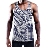 Blue Maori Polynesian Tattoo Print Training Tank Top