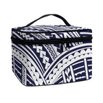 Blue Maori Polynesian Tattoo Print Travel Makeup Bag