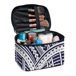 Blue Maori Polynesian Tattoo Print Travel Makeup Bag